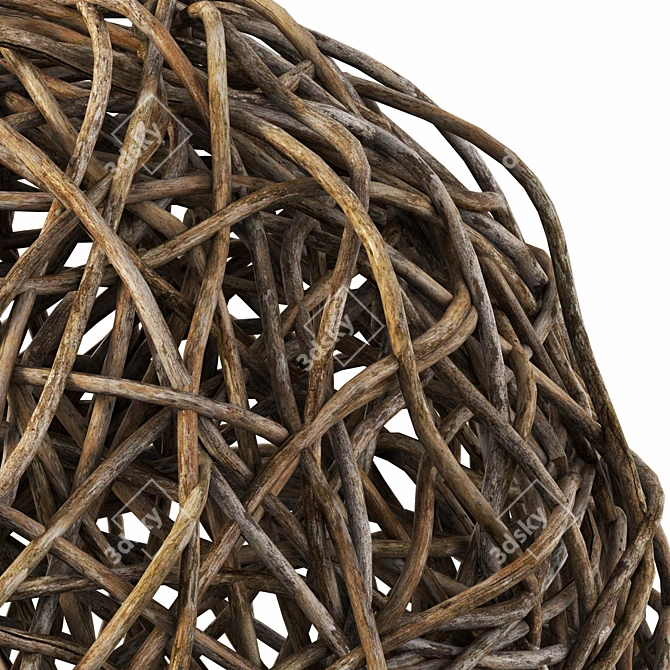 Wicker Lamp with Versatile Textures 3D model image 3