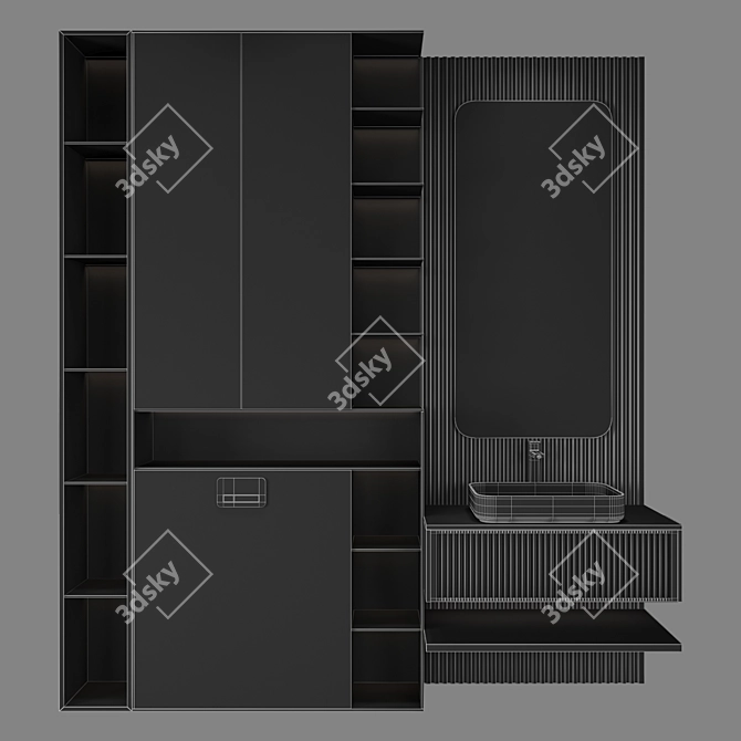 Modern Bathroom Furniture Set 3D model image 4