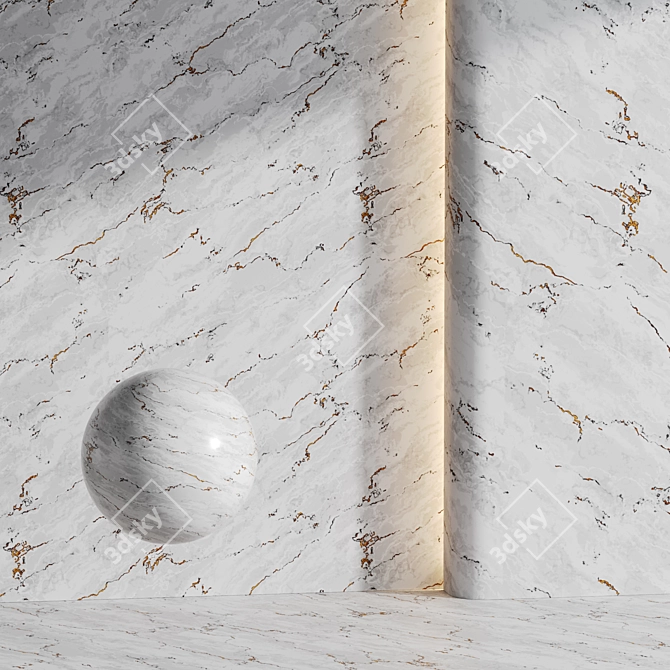 Marble with Gold Veins 3 Variants 3D model image 6