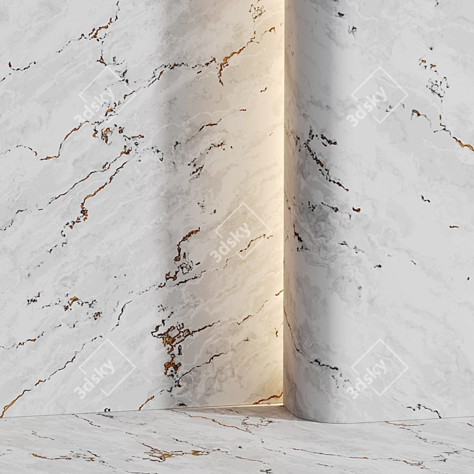 Marble with Gold Veins 3 Variants 3D model image 7