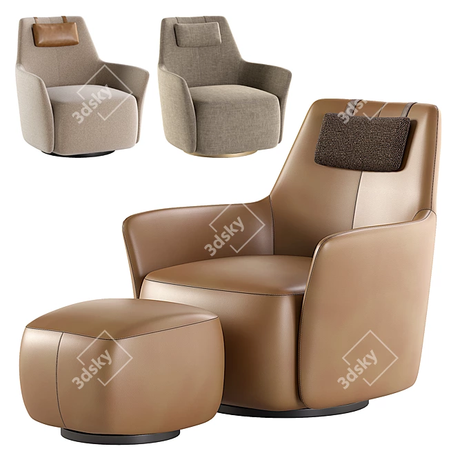 Luxury Alexander Armchair 3D Model 3D model image 1