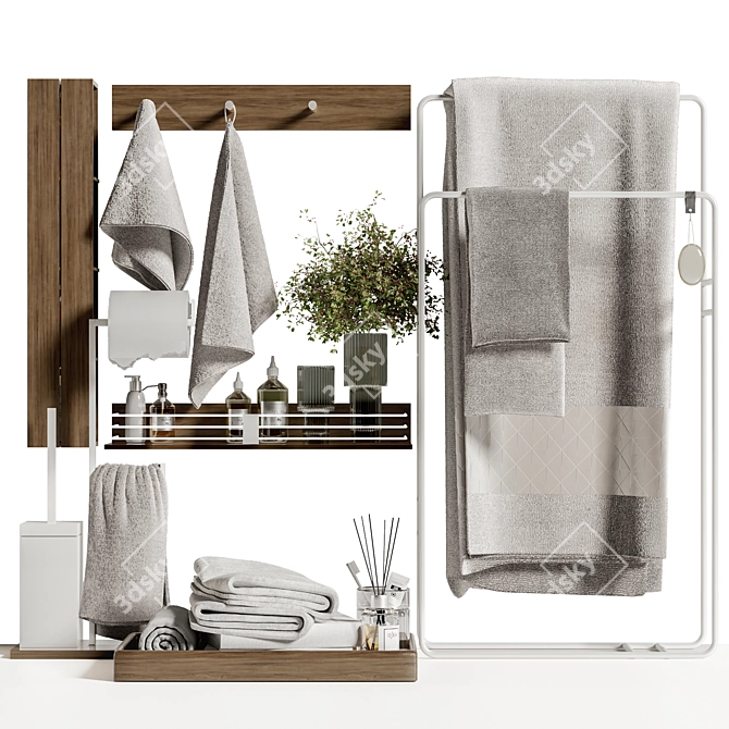 Modern 2015 Bathroom Accessories Kit 3D model image 1