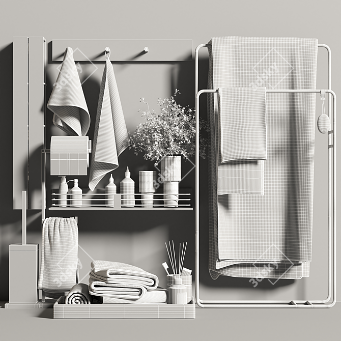 Modern 2015 Bathroom Accessories Kit 3D model image 4