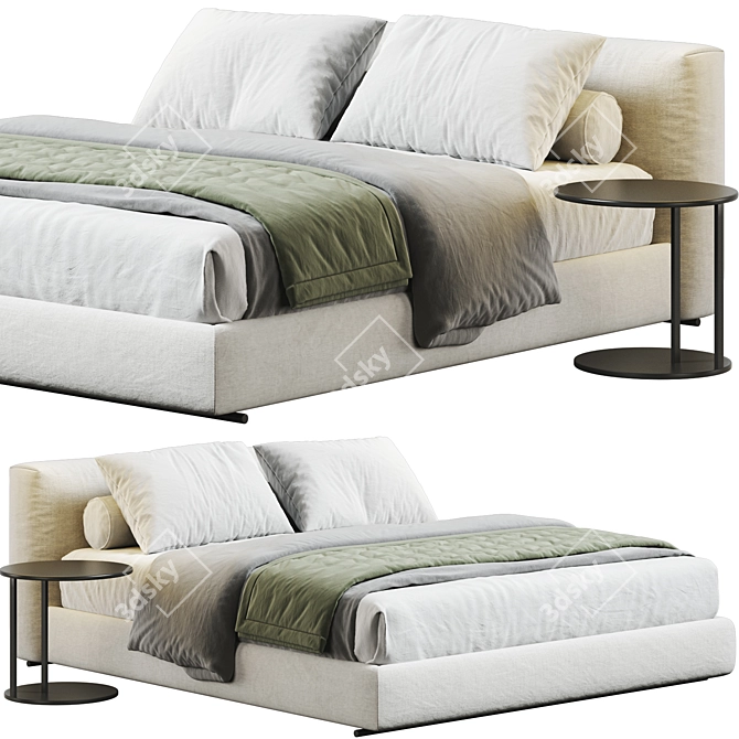 Sleek Asolo Flexform Bed 3D model image 1