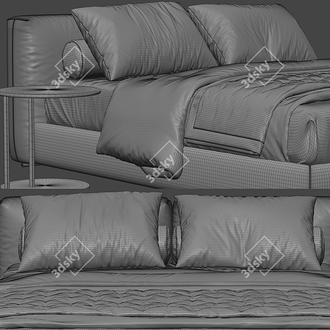 Sleek Asolo Flexform Bed 3D model image 2