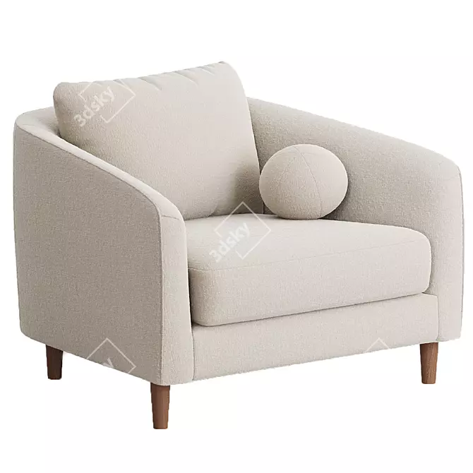 Elegant Remmy Upholstered Armchair 3D model image 1