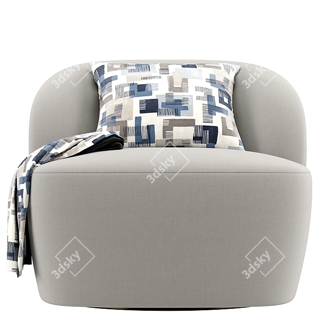 Sleek and Stylish Armchair 3D model image 2