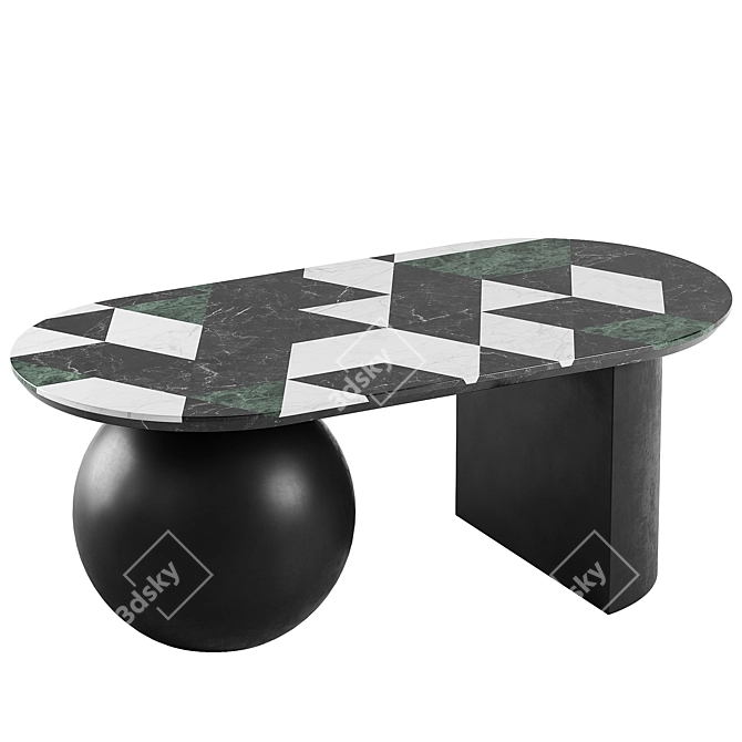 Wildwood Triangular Marble Coffee Table 3D model image 1