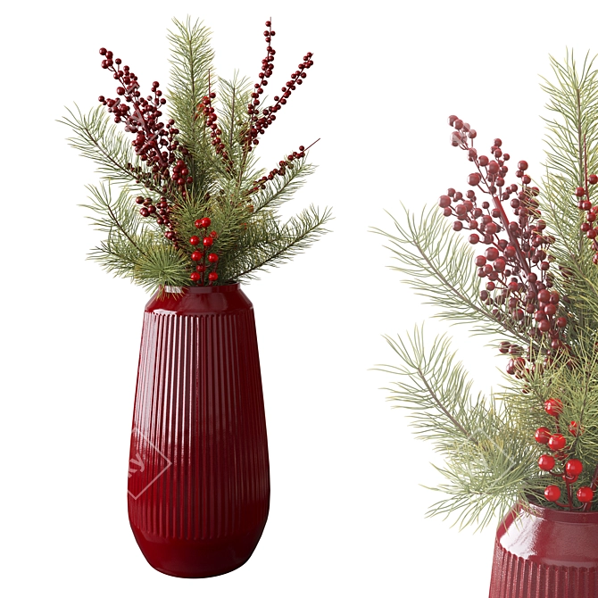 Christmas Bouquet in 3D 3D model image 1