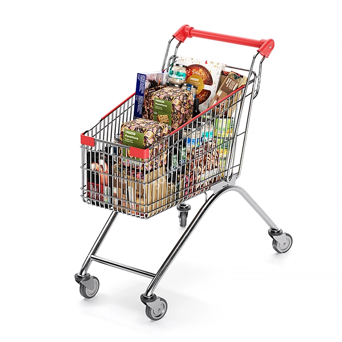 Supermarket Cart Model Renderings 3D model image 2