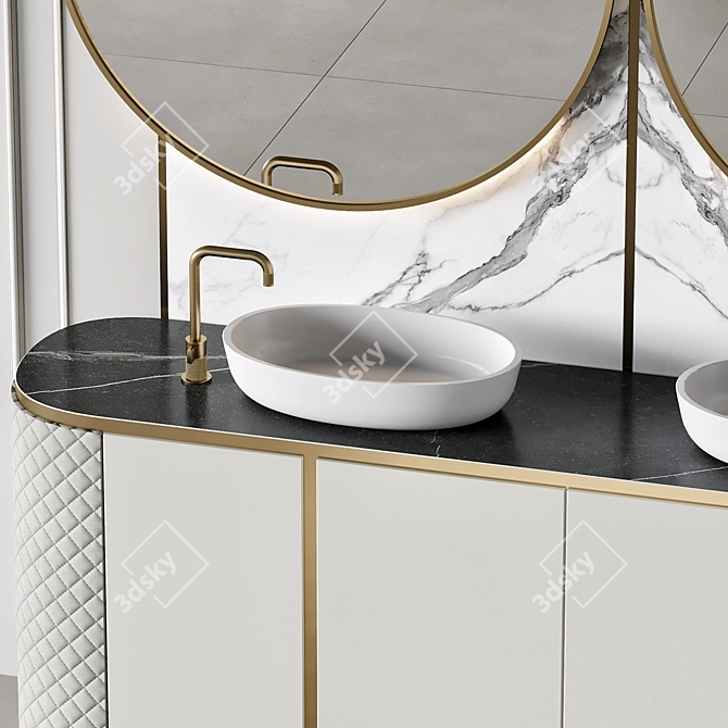 Modern Bathroom Furniture Set 3D model image 3