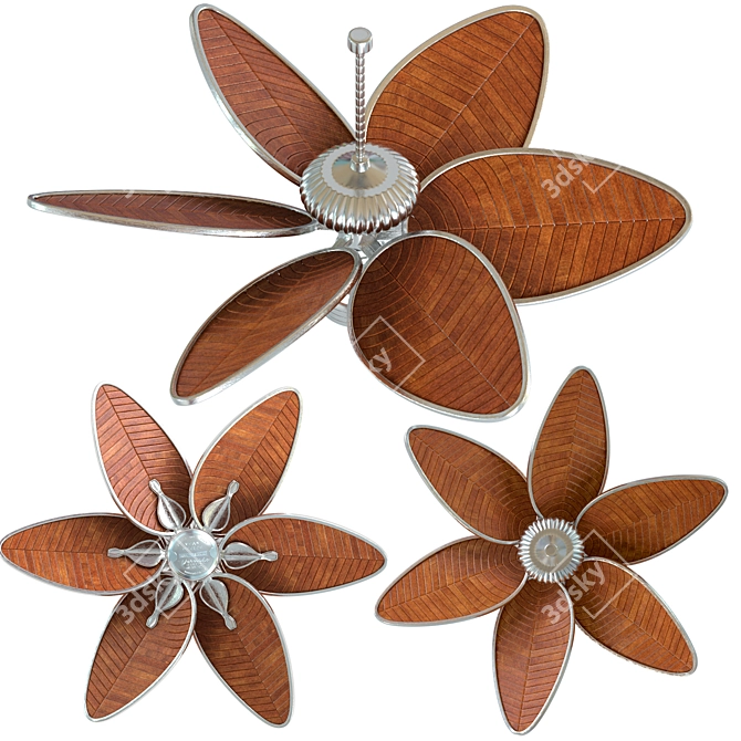 Tropical Breeze Palm Ceiling Fan 3D model image 1