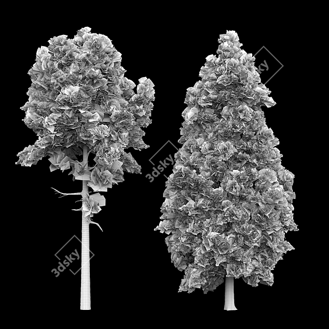 Title: Blossoming Bush Tree 032 3D model image 2