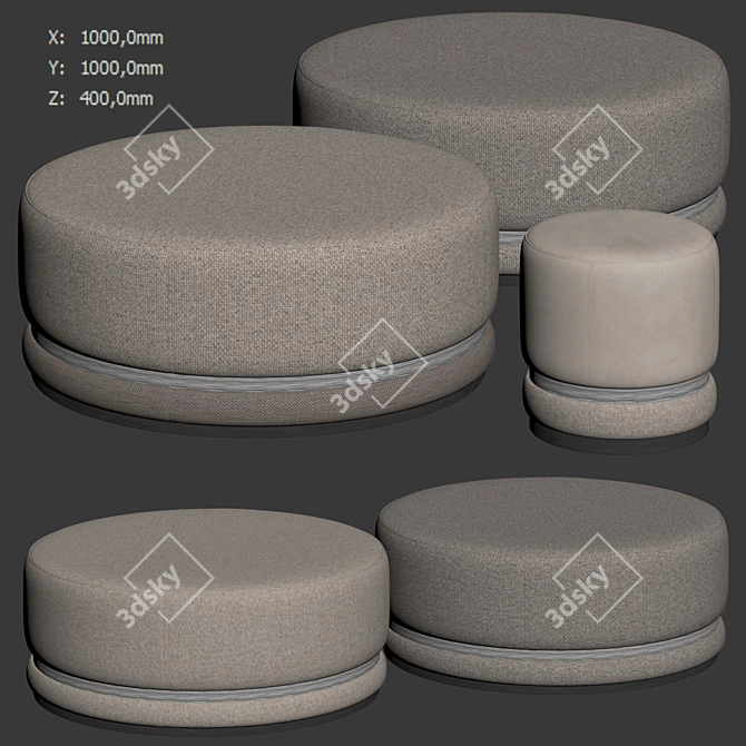 Vincent Ottoman 400mm Contemporary Design 3D model image 5