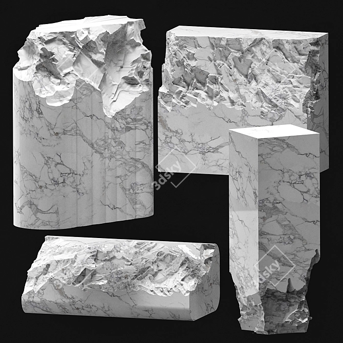 Stone Element Set, Natural Texture 3D model image 1