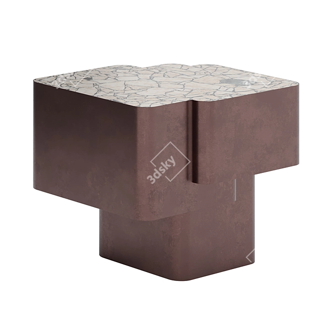 Luxury Modern Xenolith Side Table 3D model image 2