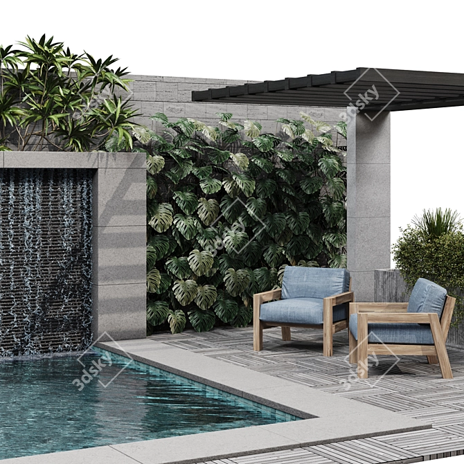 Luxury Pool and Landscape Elements 3D model image 3