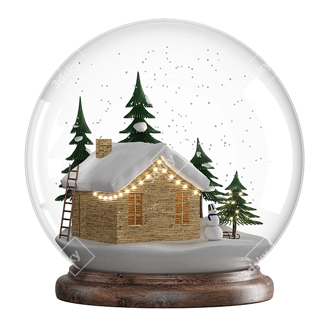 Glistening Snow Globe Model Kit 3D model image 1