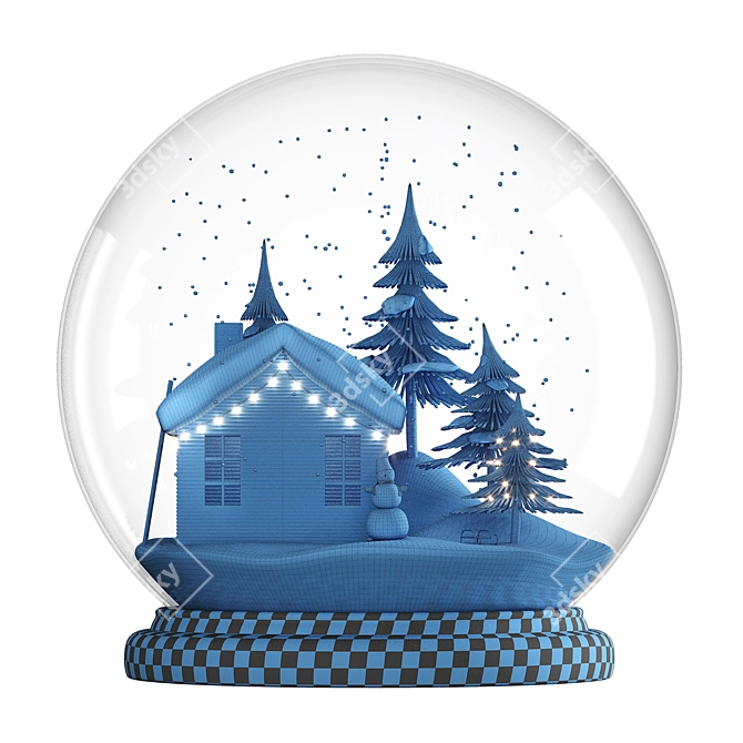 Glistening Snow Globe Model Kit 3D model image 4