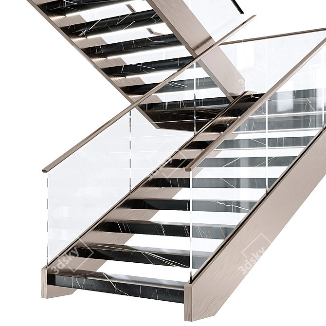 Luxury Staircase 3D Model Modern 3D model image 2