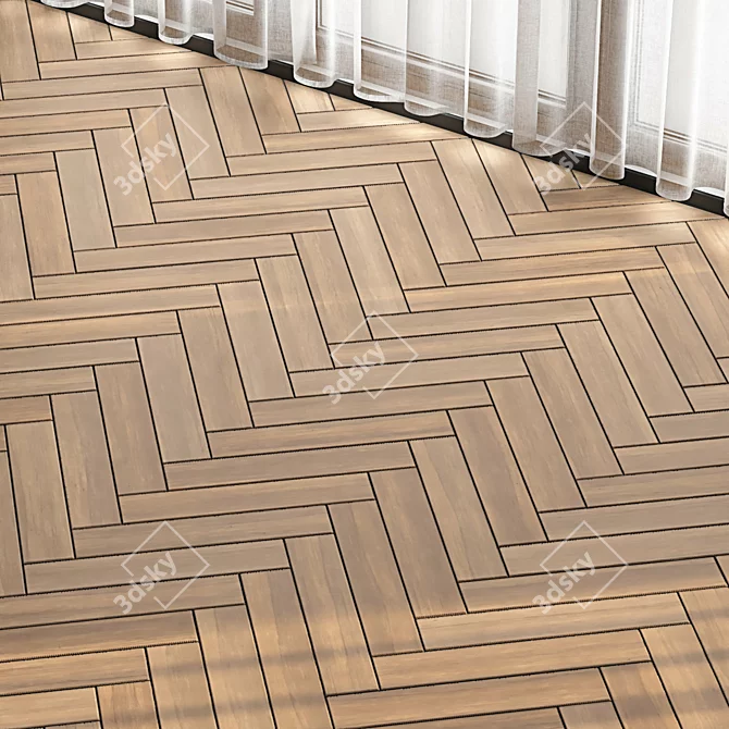 Seamless Parquet Tile Textures Collection. 3D model image 3