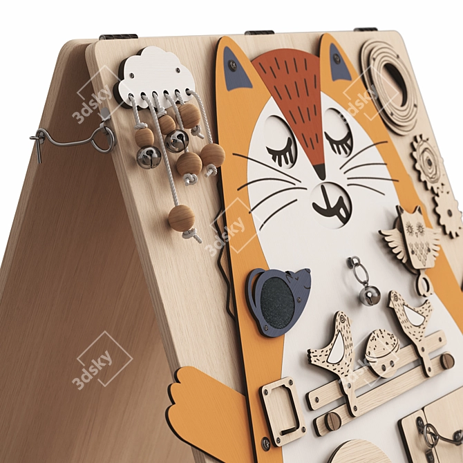 Interactive Cat Busy Board 3D model image 2