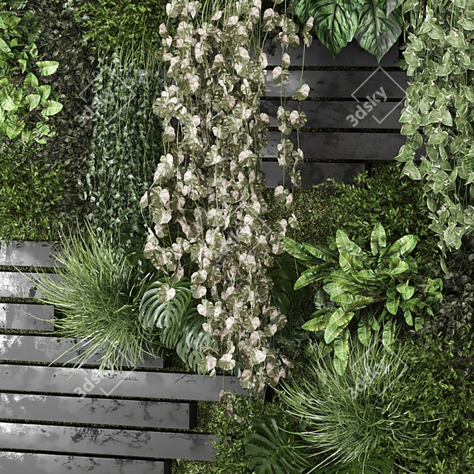 Vertical Wall Garden Set 1141 3D model image 1