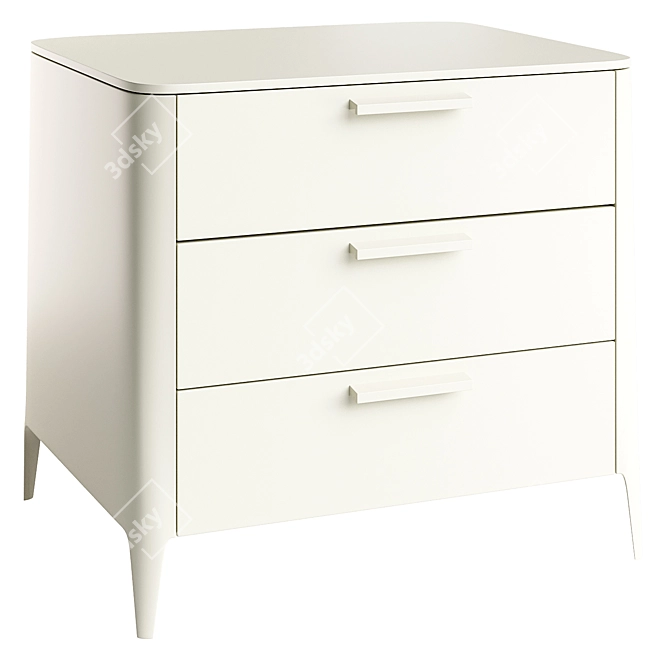 Modern 3-Drawer Ellipse Dresser 3D model image 4