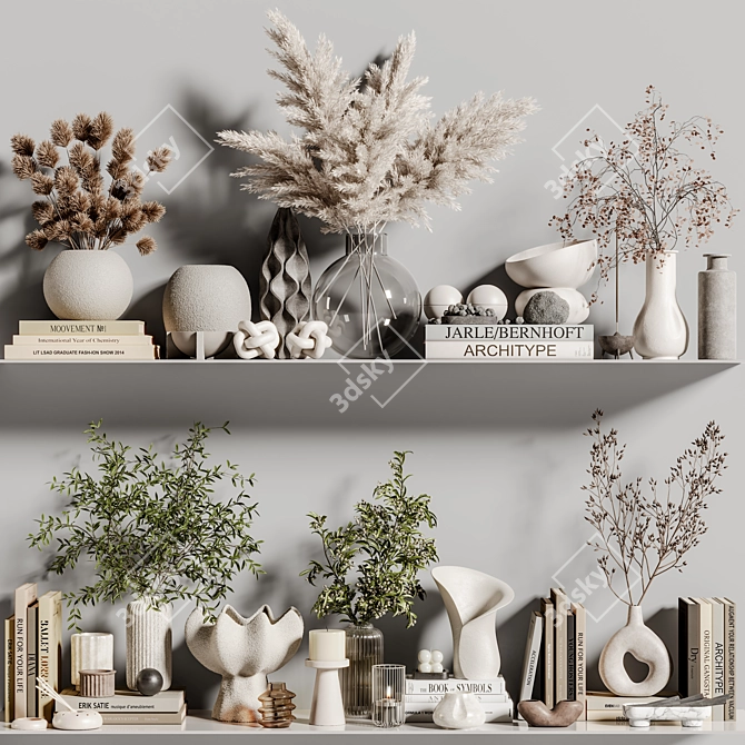 Elegant 3D Decor Set 3D model image 2