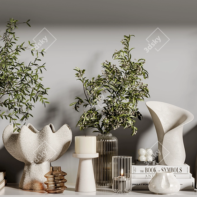 Elegant 3D Decor Set 3D model image 7