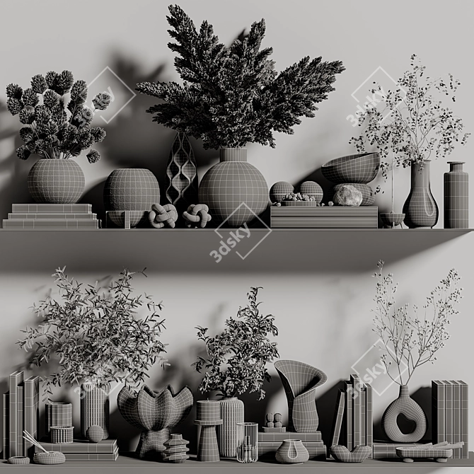 Elegant 3D Decor Set 3D model image 8