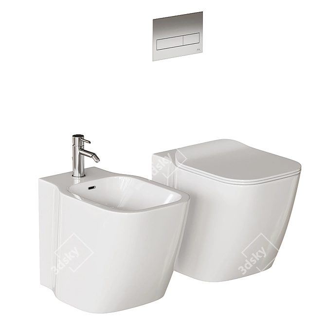 Essence-C Ceramic Bathroom Fixtures 3D model image 2