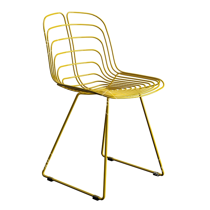 Leaf Vein Steel Wire Chair 3D model image 3