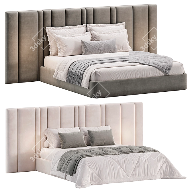 Panoramic Headboard Desire Bed 3D model image 2