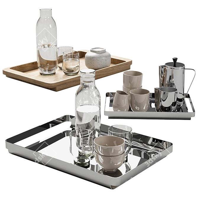 Modern Kitchen Decor Set 17 3D model image 1