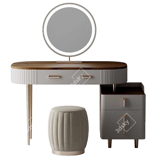 Chic White Modern Dressing Table 3D model image 2