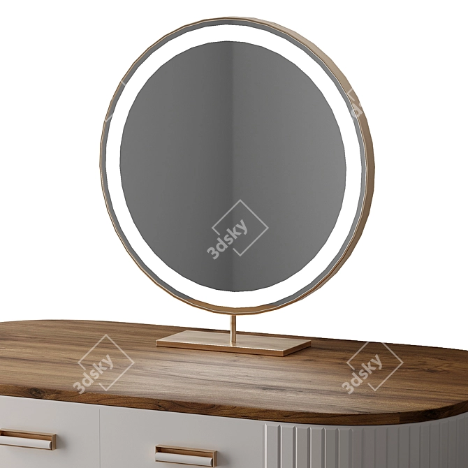 Chic White Modern Dressing Table 3D model image 4