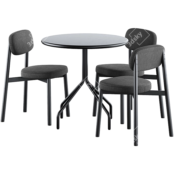 Modern Mesh Dining Set Ensemble 3D model image 6