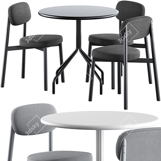 Modern Mesh Dining Set Ensemble 3D model image 1