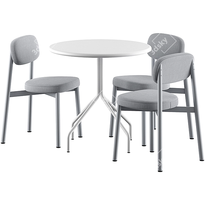 Modern Mesh Dining Set Ensemble 3D model image 2