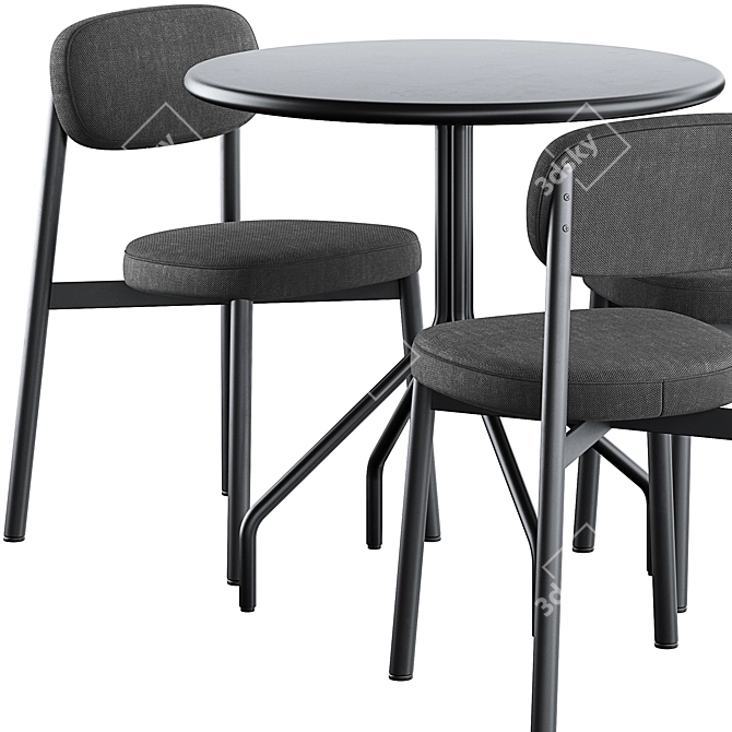 Modern Mesh Dining Set Ensemble 3D model image 3