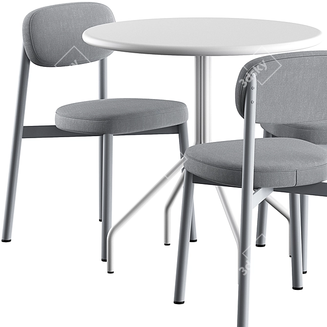 Modern Mesh Dining Set Ensemble 3D model image 4