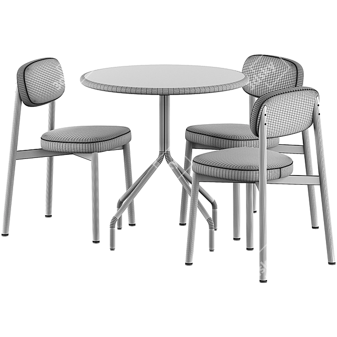 Modern Mesh Dining Set Ensemble 3D model image 5