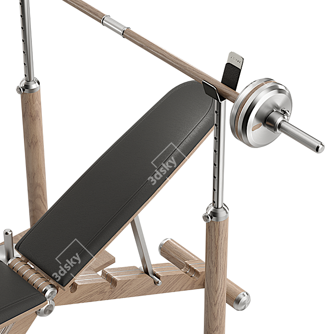 High Detail Gym Equipment Set 3D model image 3