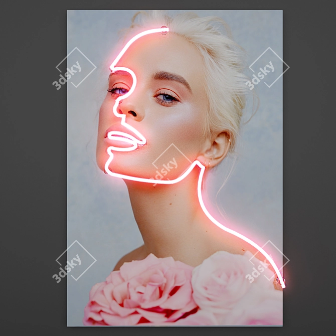 Neon Beauties Set: LED Portraits 3D model image 2