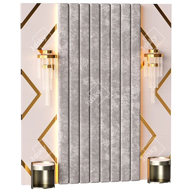 Elegant 3D Wall Panel Design 3D model image 1