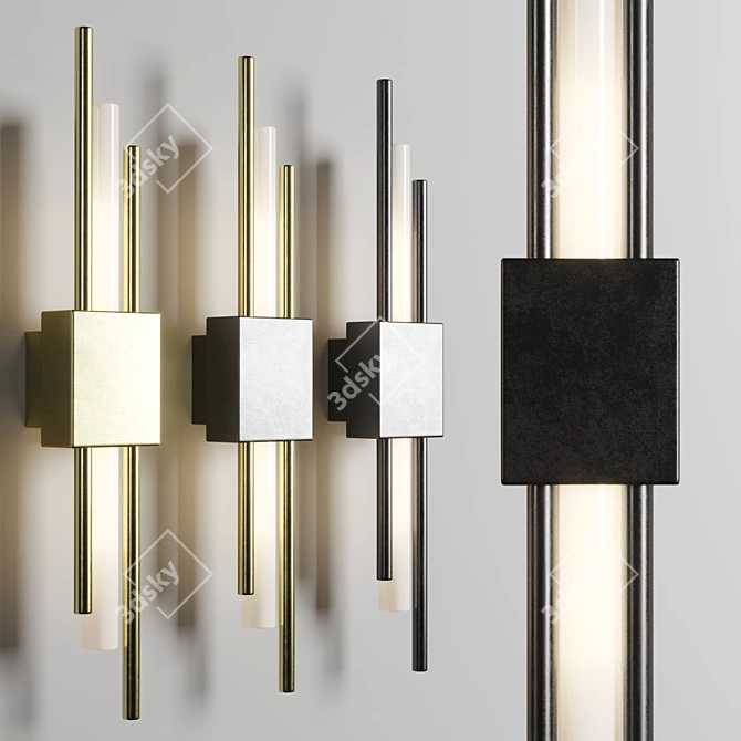 Sleek LED Wall Sconce 3D model image 1