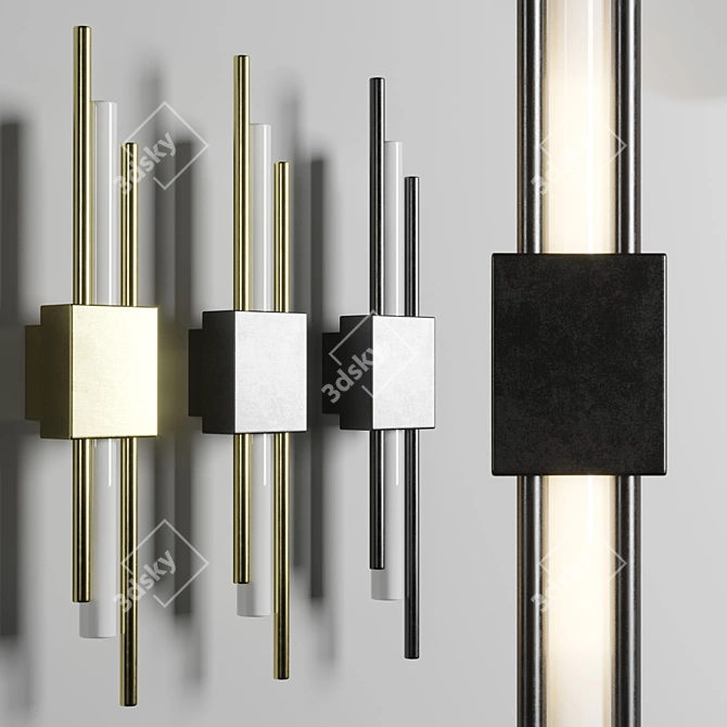 Sleek LED Wall Sconce 3D model image 2