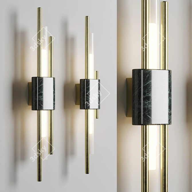 Sleek LED Wall Sconce 3D model image 3