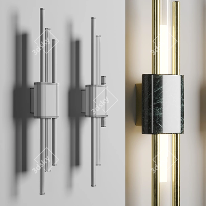 Sleek LED Wall Sconce 3D model image 4